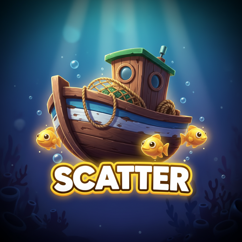 Boat scatter symbol - fishing boat with SCATTER text